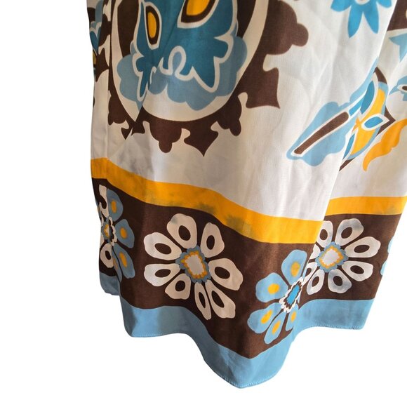 Nicole Miller Womens Floral Halter Top Crochet Neckline Boho Chic Medium JJ3948 - Picture 6 of 14